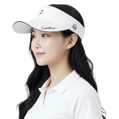 여성 골프 썬바이저 까스텔바작 와이드챙 BWCW-GC714 화이트 최저가 할인 비교