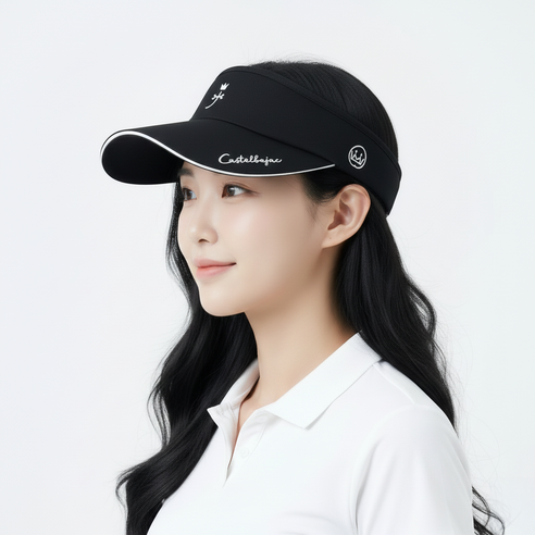 여성 골프 썬바이저 까스텔바작 와이드챙 BWCW-GC714 블랙 최저가 할인 비교
